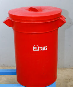 DUSTBIN 100LTRS RED WITH LID