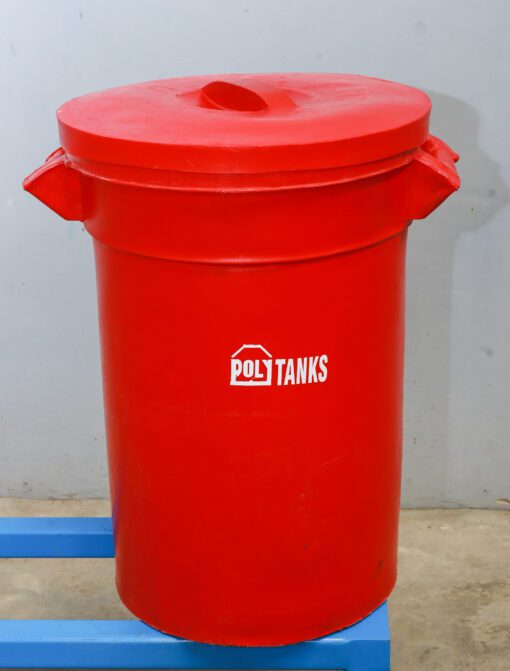 DUSTBIN 100LTRS RED WITH LID