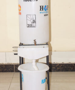 HANDWASH WITH TAP,BUCKET & STAND 100LTRS WHITE WITH LID